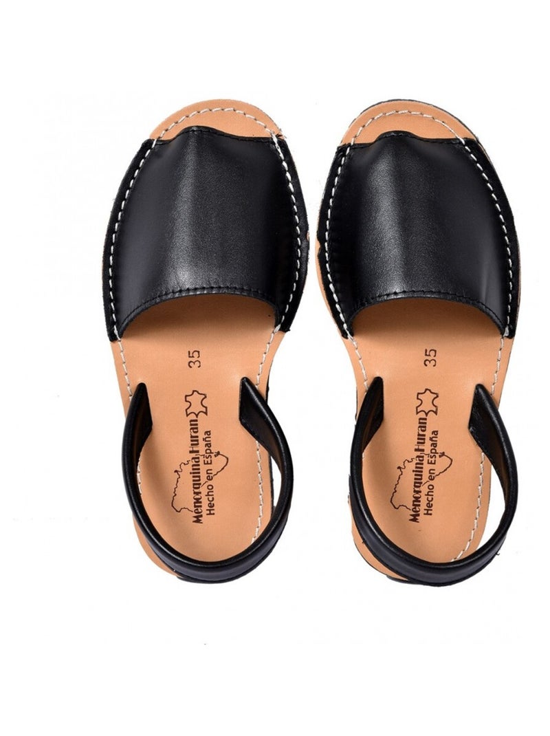 Sandalia Cabedal Mulher PREMIUM Preto - Kiabi