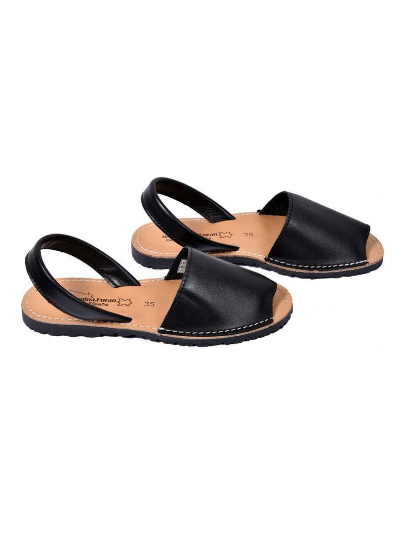 Sandalia Cabedal Mulher PREMIUM Preto - Kiabi