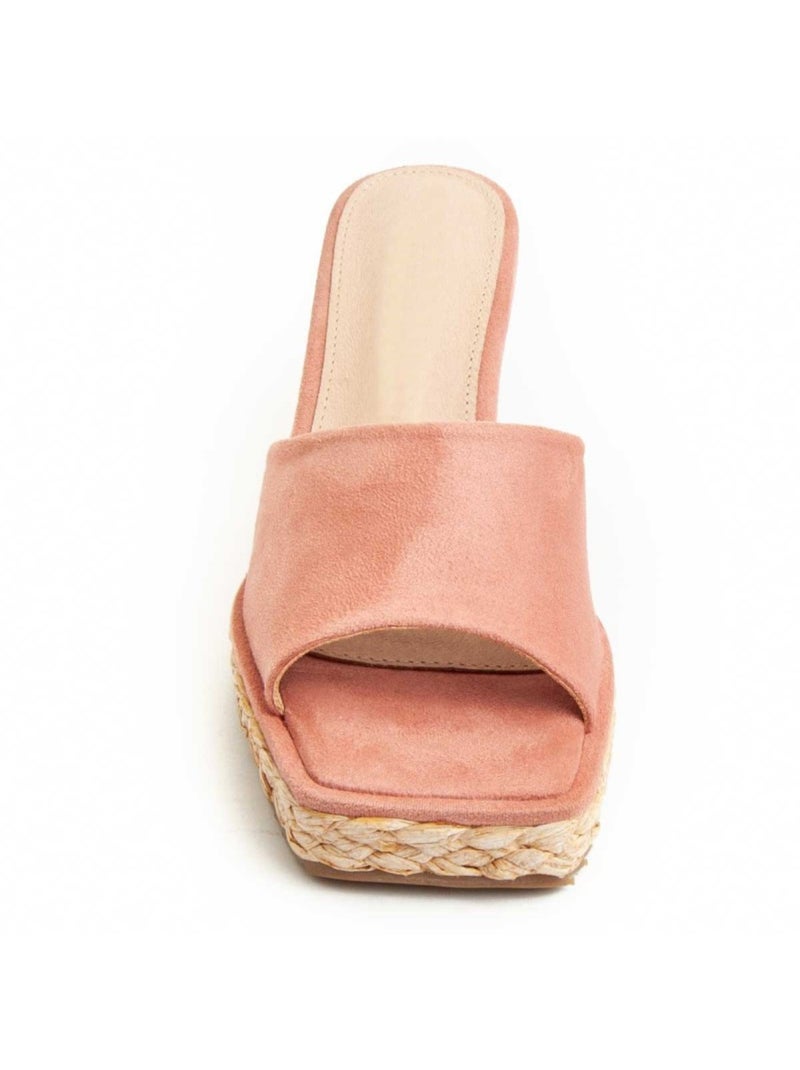 Sandália Com Cunha Material Sintético Montevita Rosa - Kiabi