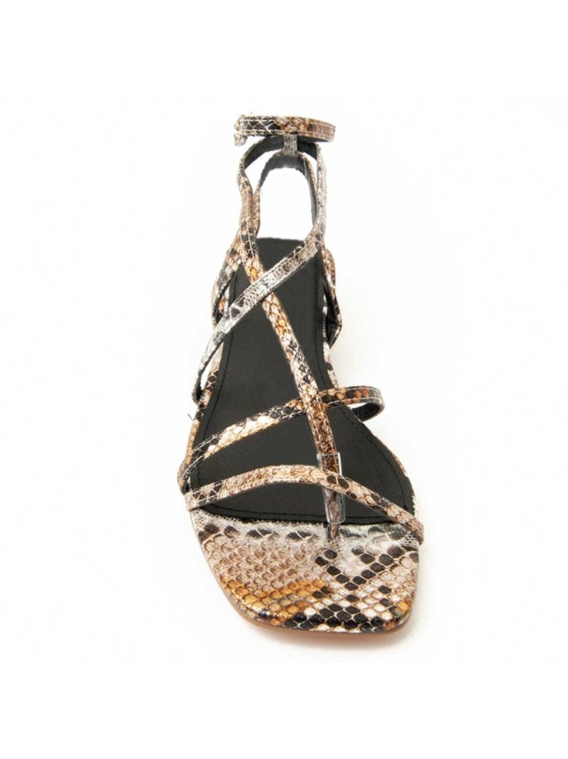 Sandália Com Salto Material Sintético Montevita Dourado/Ouro - Kiabi