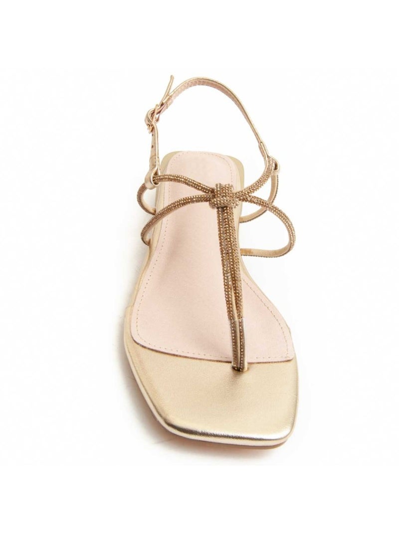Sandália Com Salto Material Sintético Montevita Dourado/Ouro - Kiabi