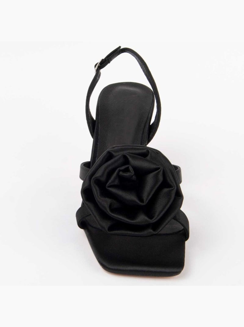 Sandália Com Salto Material Sintético Montevita Preto - Kiabi