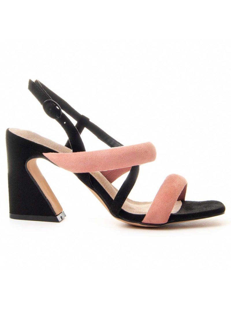 Sandália Com Salto Material Sintético Montevita Preto - Kiabi