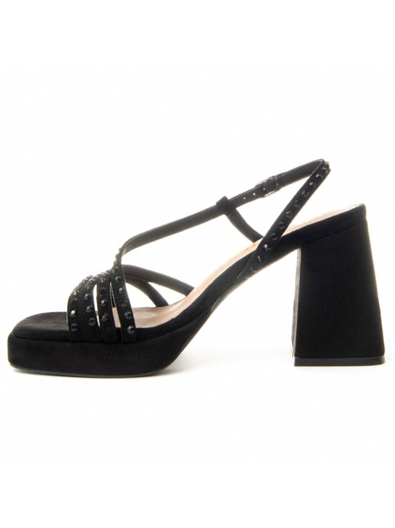 Sandália Com Salto Material Sintético Montevita Preto - Kiabi