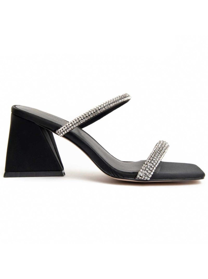 Sandália Com Salto Material Sintético Montevita Preto - Kiabi