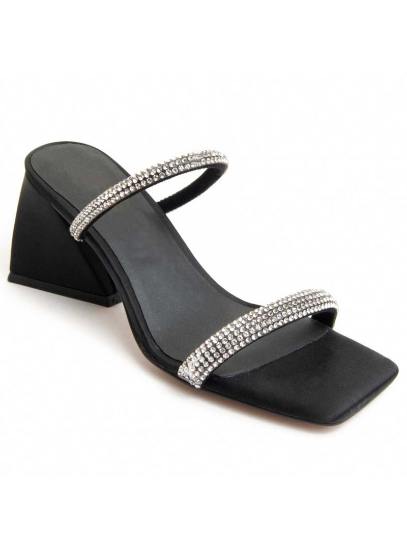 Sandália Com Salto Material Sintético Montevita Preto - Kiabi