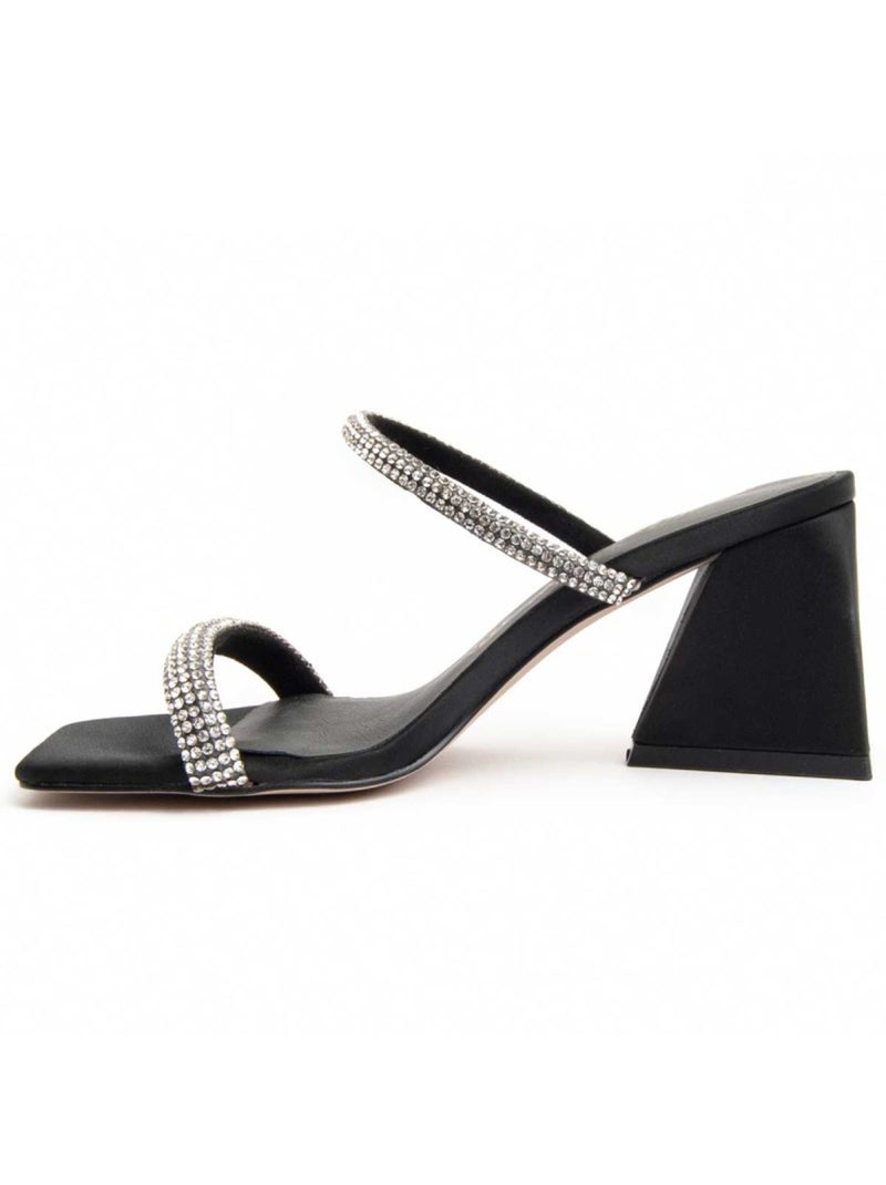 Sandália Com Salto Material Sintético Montevita Preto - Kiabi
