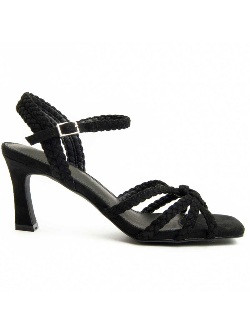 Sandália Com Salto Material Sintético Montevita Preto - Kiabi