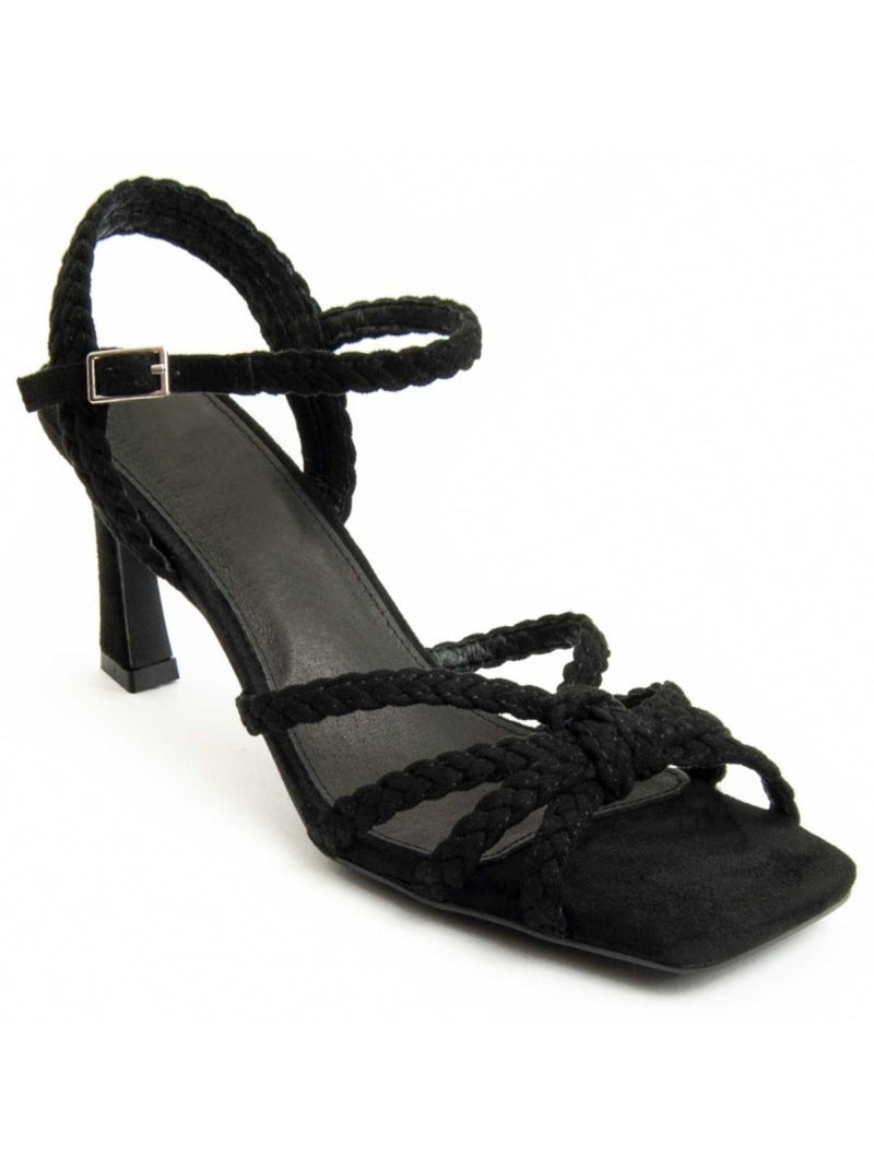 Sandália Com Salto Material Sintético Montevita Preto - Kiabi