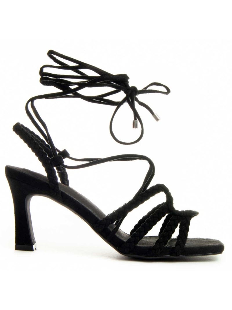Sandália Com Salto Material Sintético Montevita Preto - Kiabi