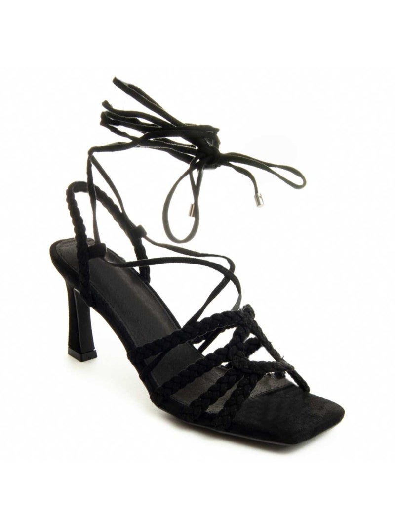 Sandália Com Salto Material Sintético Montevita Preto - Kiabi