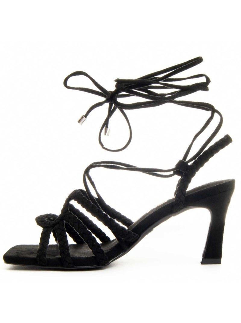 Sandália Com Salto Material Sintético Montevita Preto - Kiabi