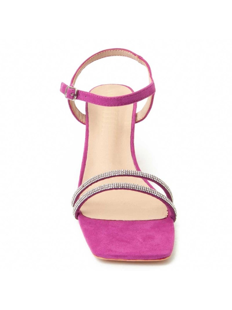Sandália Com Salto Material Sintético Montevita Rosa - Kiabi