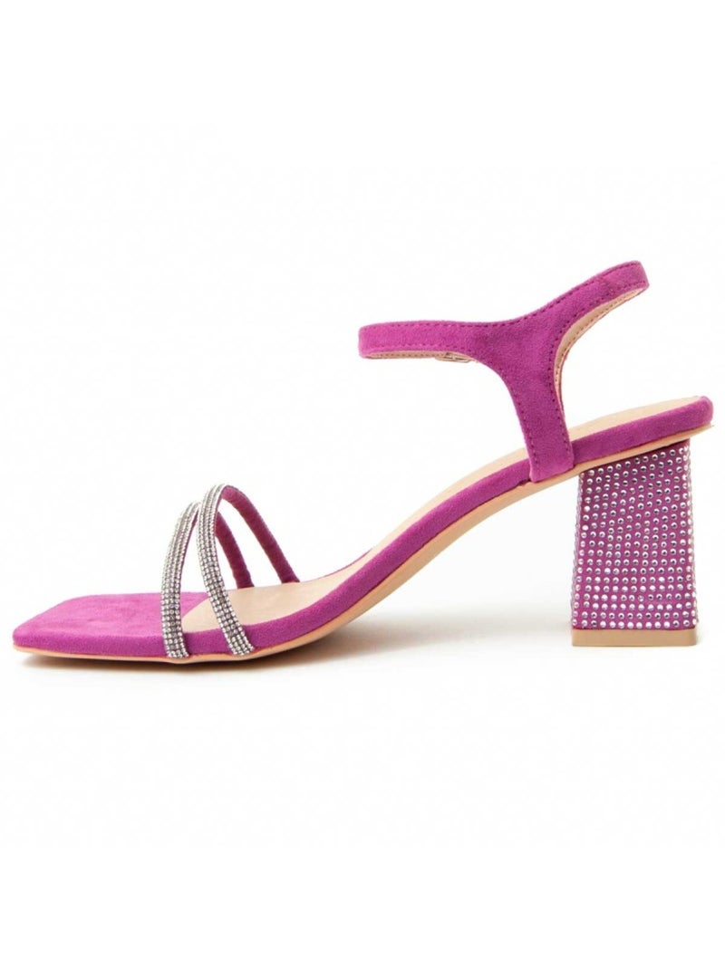 Sandália Com Salto Material Sintético Montevita Rosa - Kiabi