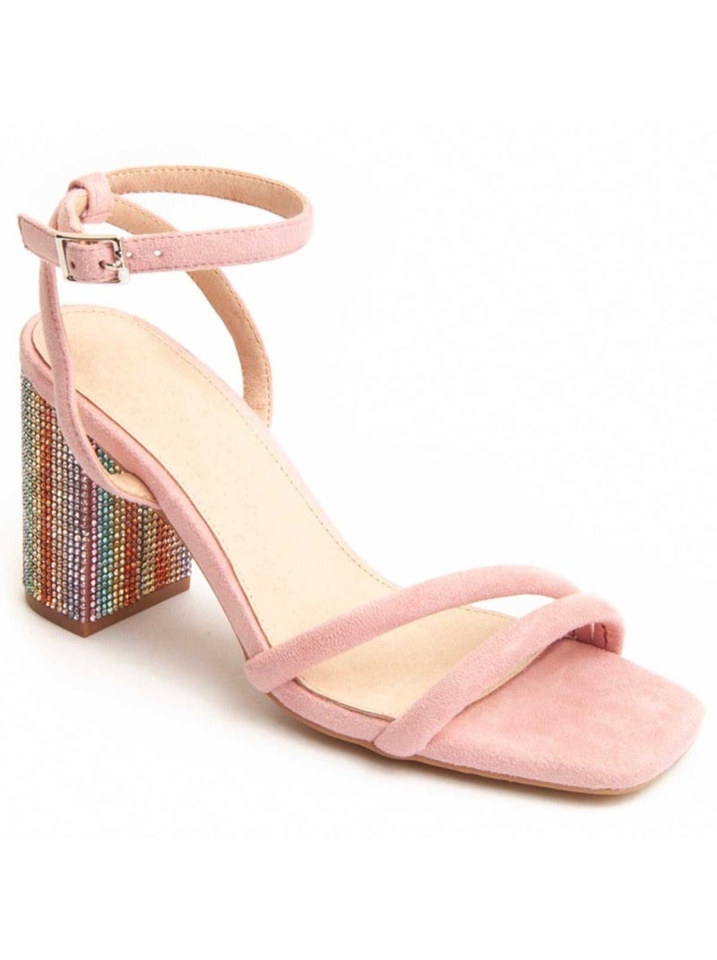 Sandália Com Salto Material Sintético Montevita Rosa - Kiabi
