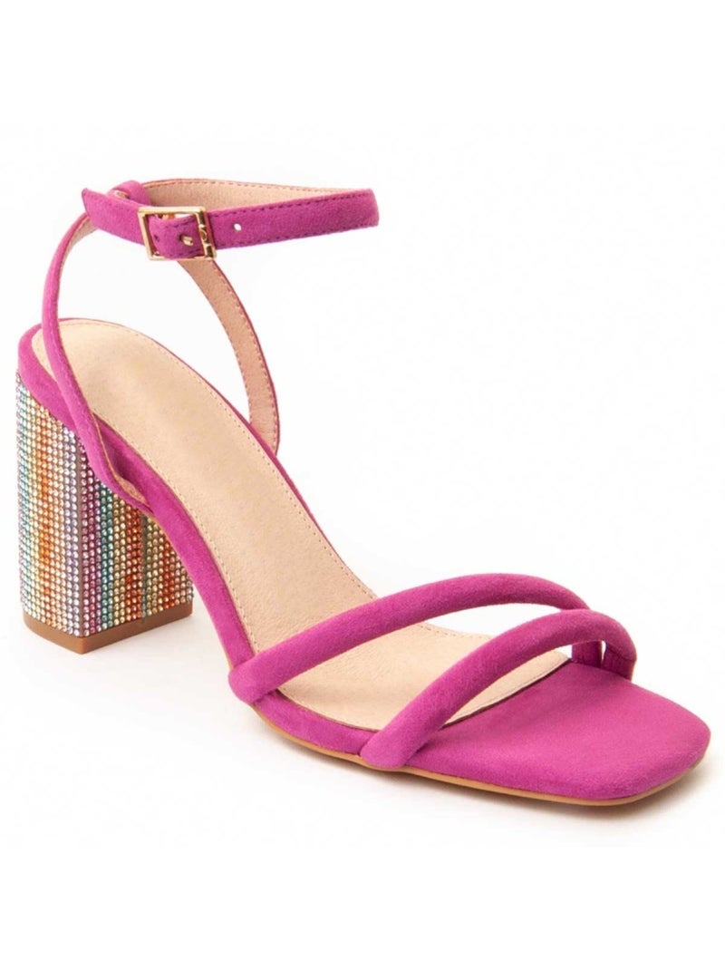 Sandália Com Salto Material Sintético Montevita Rosa - Kiabi