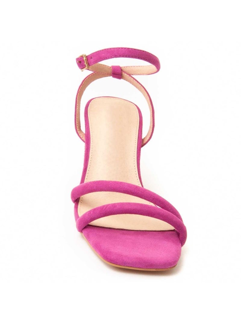 Sandália Com Salto Material Sintético Montevita Rosa - Kiabi
