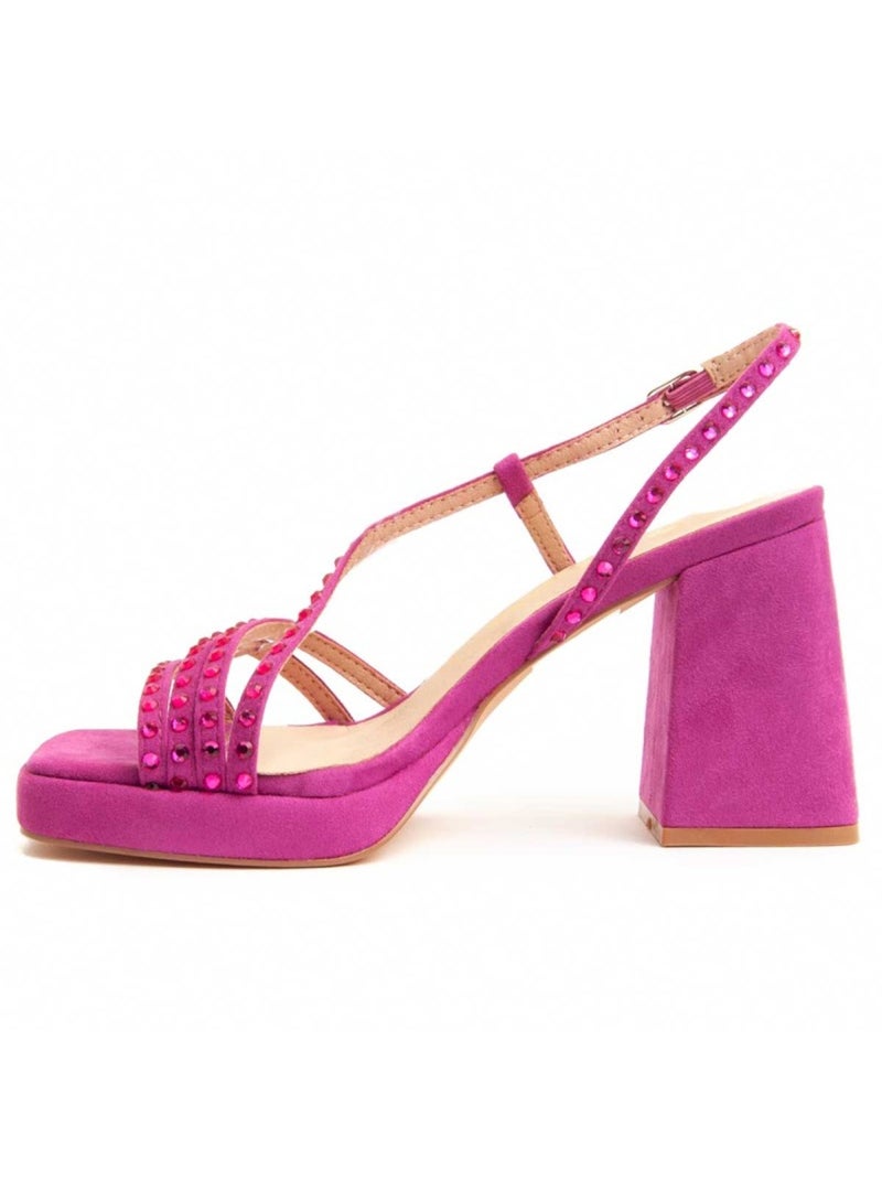 Sandália Com Salto Material Sintético Montevita Rosa - Kiabi