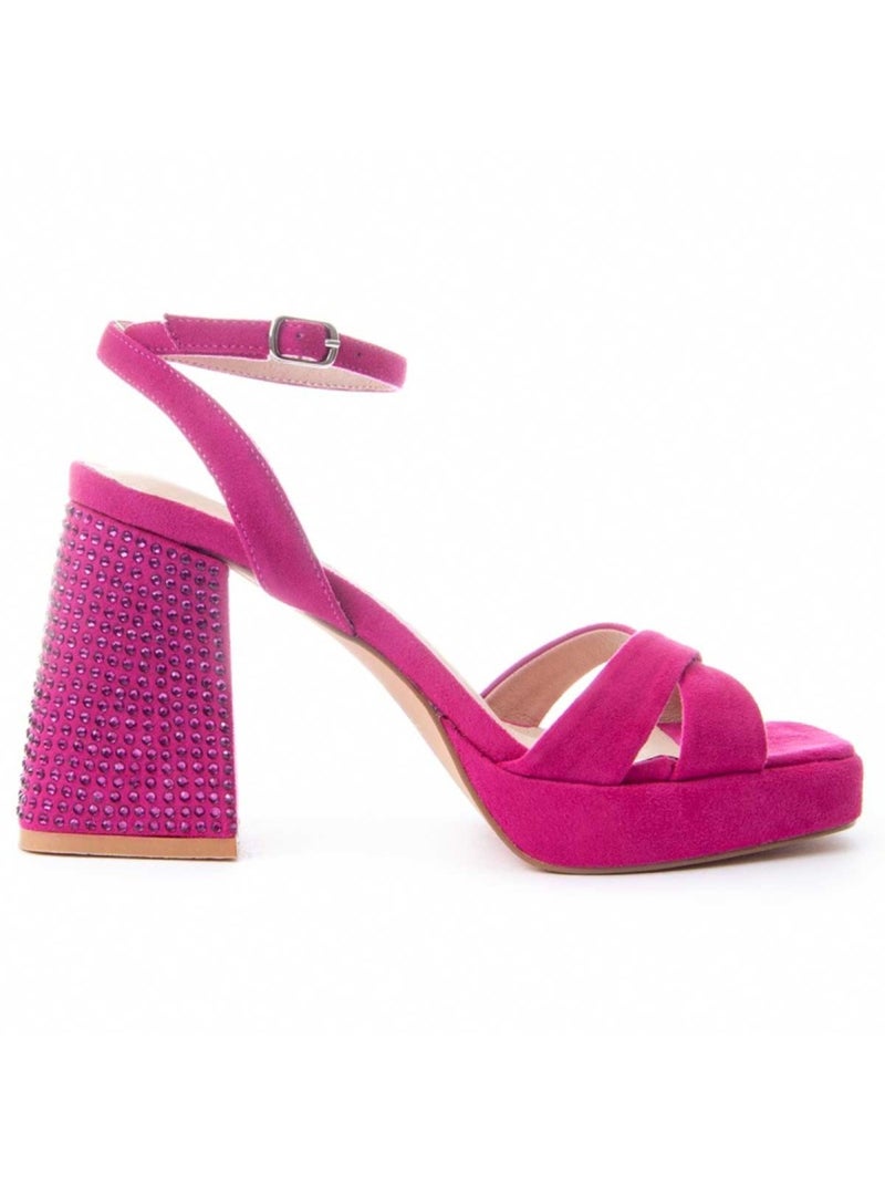 Sandália Com Salto Material Sintético Montevita Rosa - Kiabi