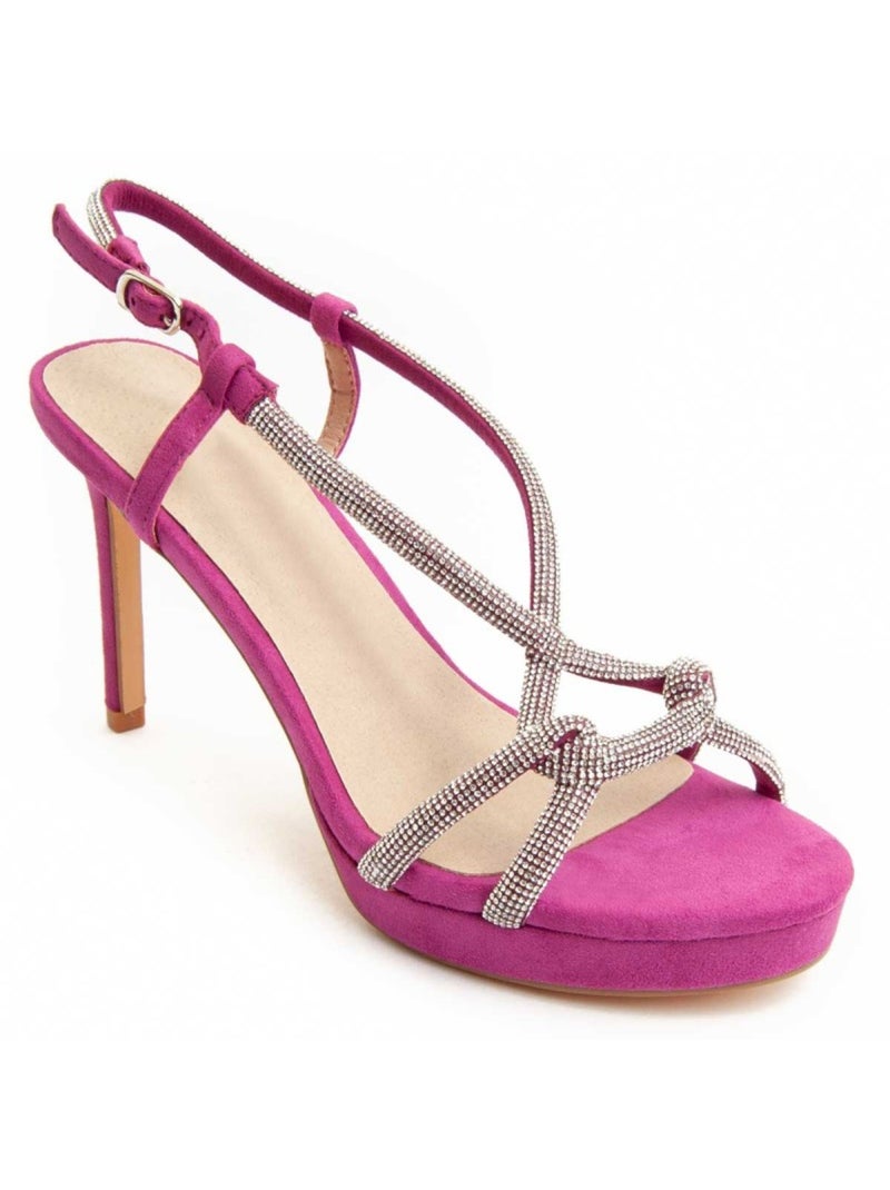 Sandália Com Salto Material Sintético Montevita Rosa - Kiabi
