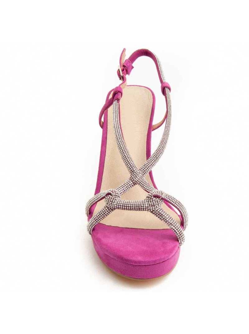 Sandália Com Salto Material Sintético Montevita Rosa - Kiabi
