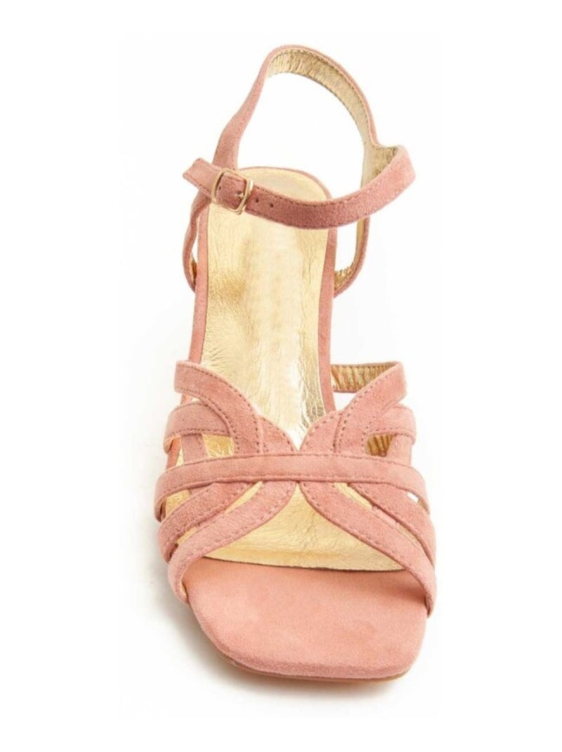 Sandália Com Salto Material Sintético Montevita Rosa - Kiabi