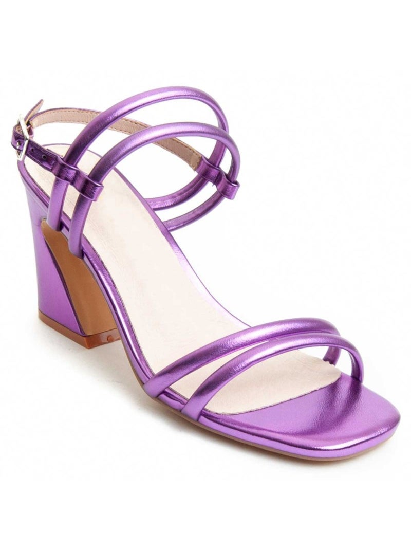 Sandália Com Salto Material Sintético Montevita Roxo - Kiabi