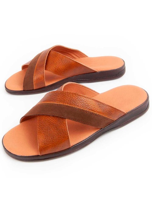 Sandália Couro Natural Purapiel - Kiabi