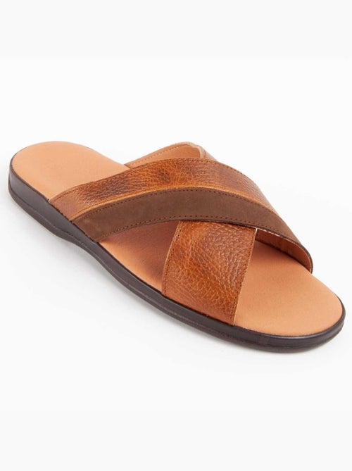Sandália Couro Natural Purapiel - Kiabi