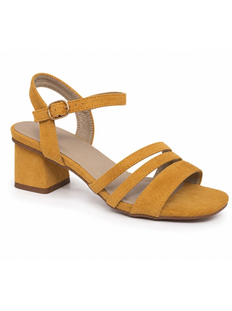 Sandália de salto material sintético montevita Amarelo - Kiabi