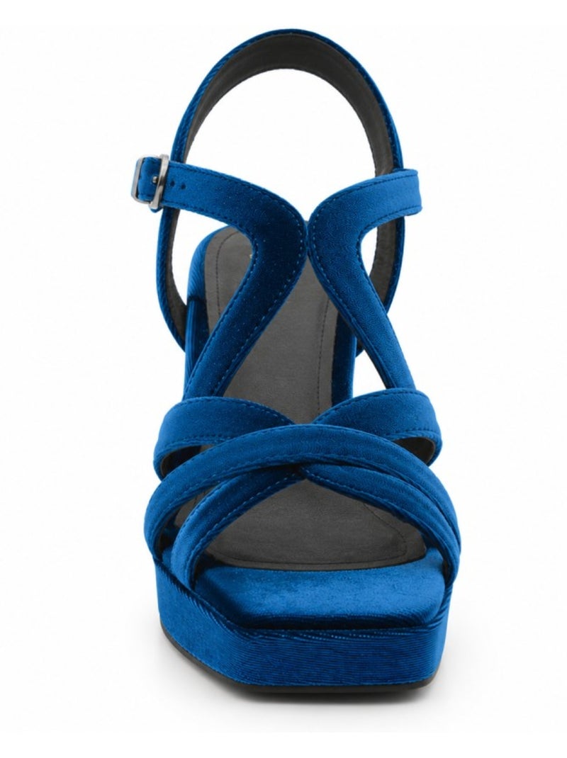 Sandália de salto material sintético montevita Azul - Kiabi