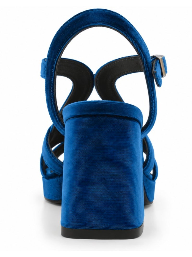 Sandália de salto material sintético montevita Azul - Kiabi