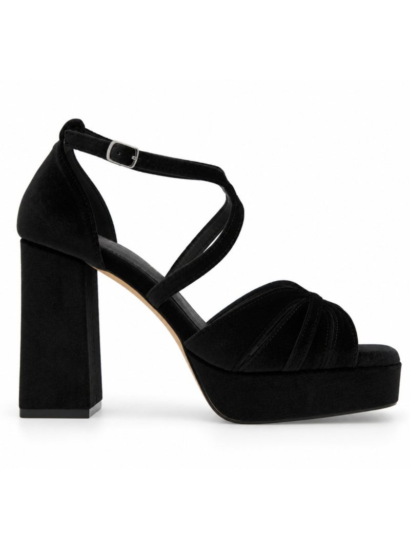 Sandália de salto material sintético montevita Preto - Kiabi
