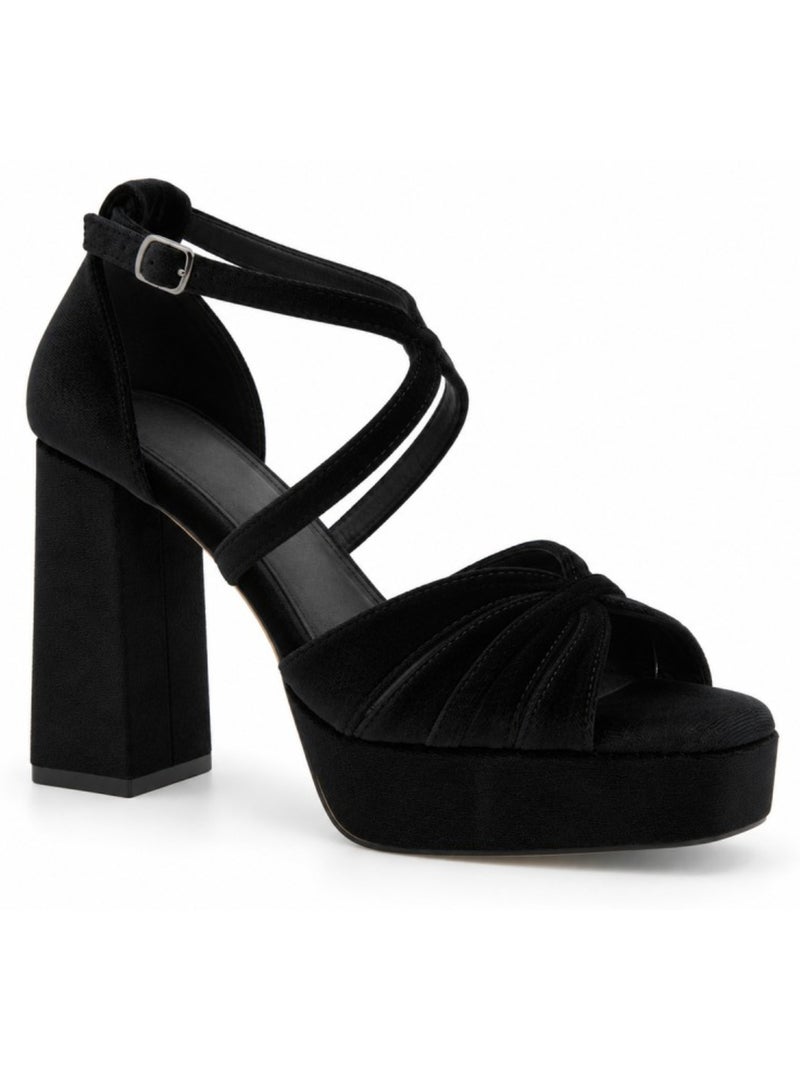 Sandália de salto material sintético montevita Preto - Kiabi