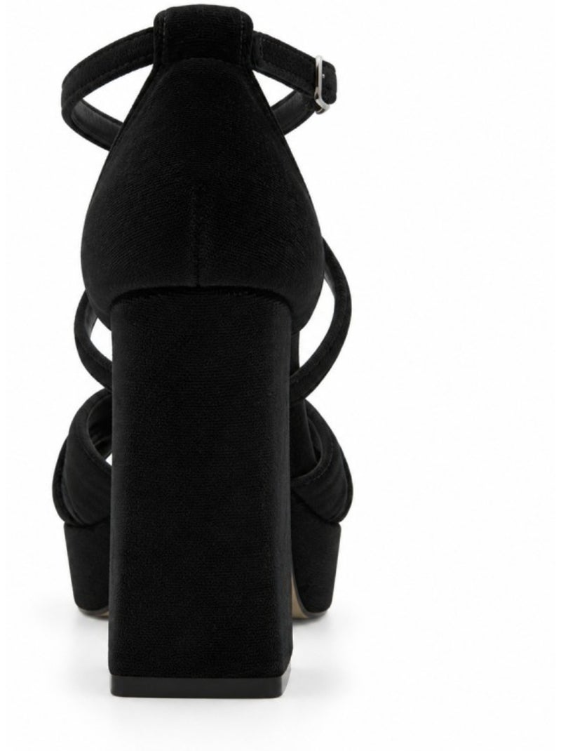 Sandália de salto material sintético montevita Preto - Kiabi