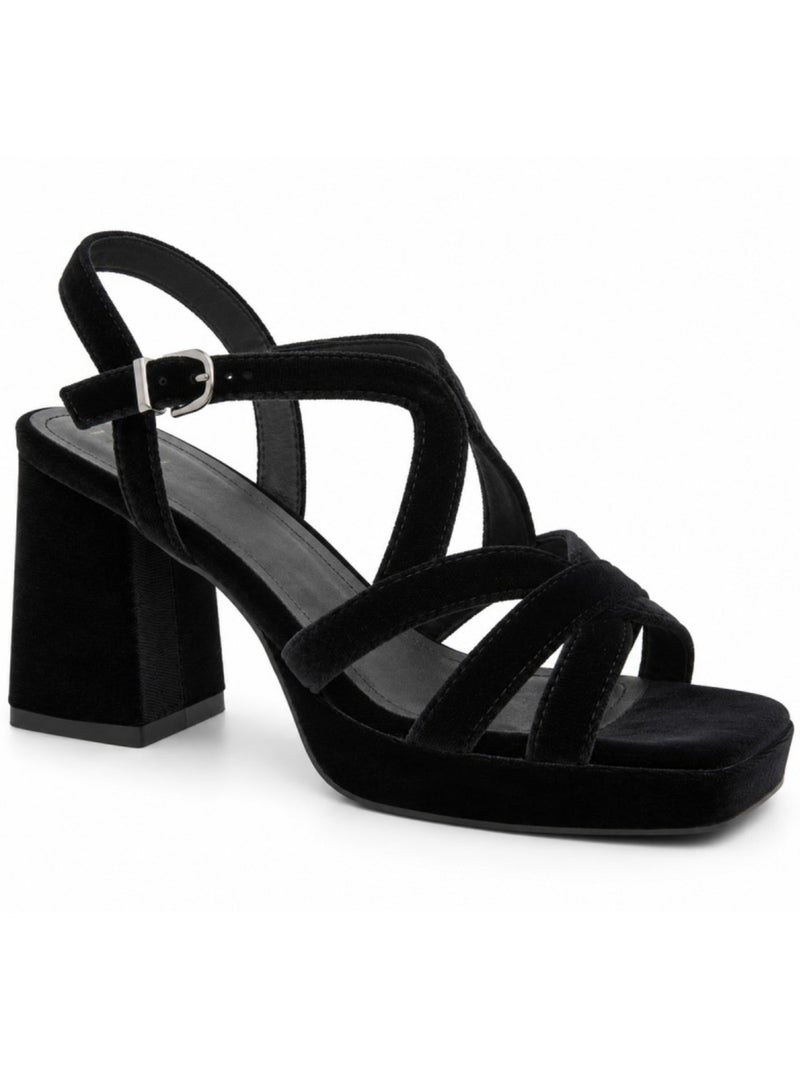 Sandália de salto material sintético montevita Preto - Kiabi