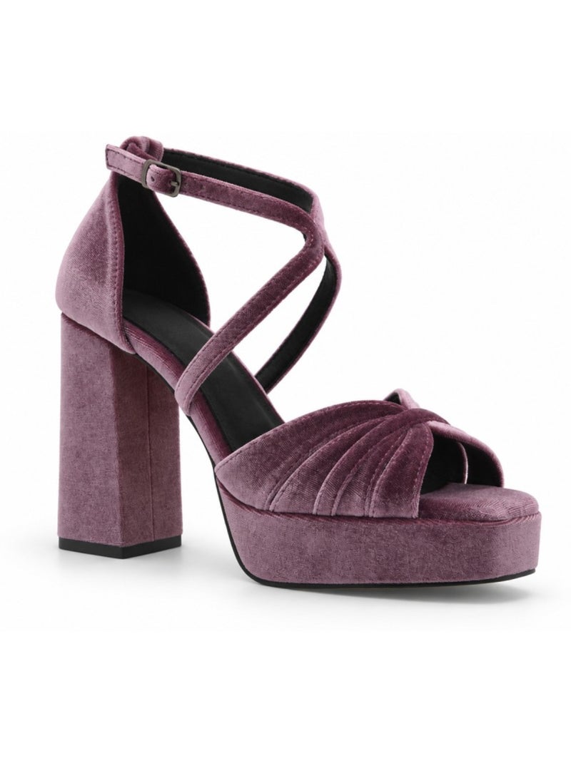 Sandália de salto material sintético montevita Roxo - Kiabi