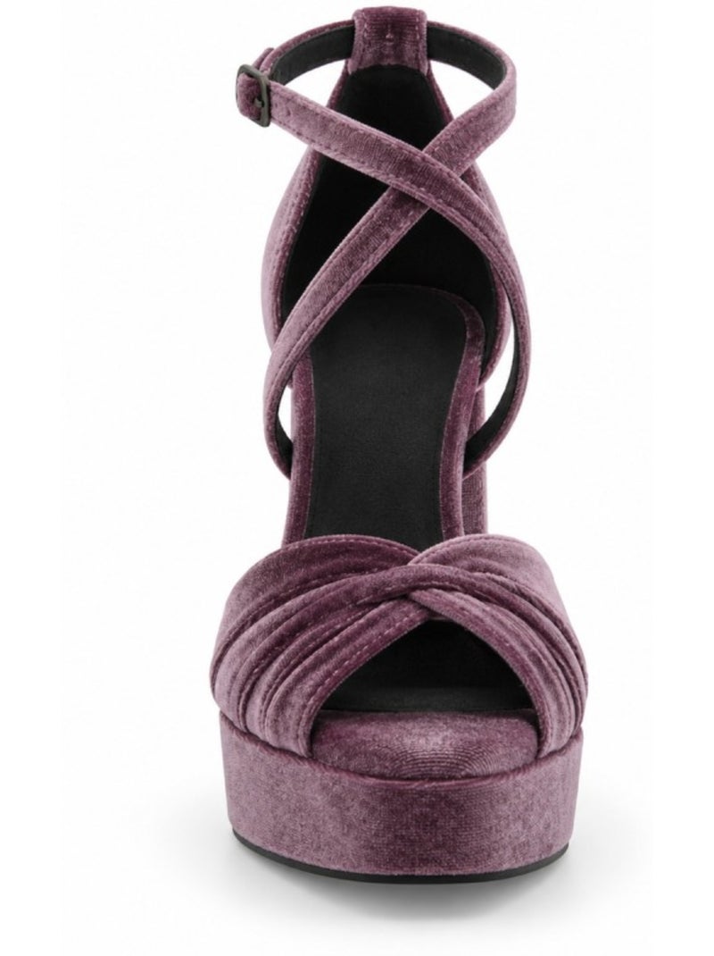 Sandália de salto material sintético montevita Roxo - Kiabi