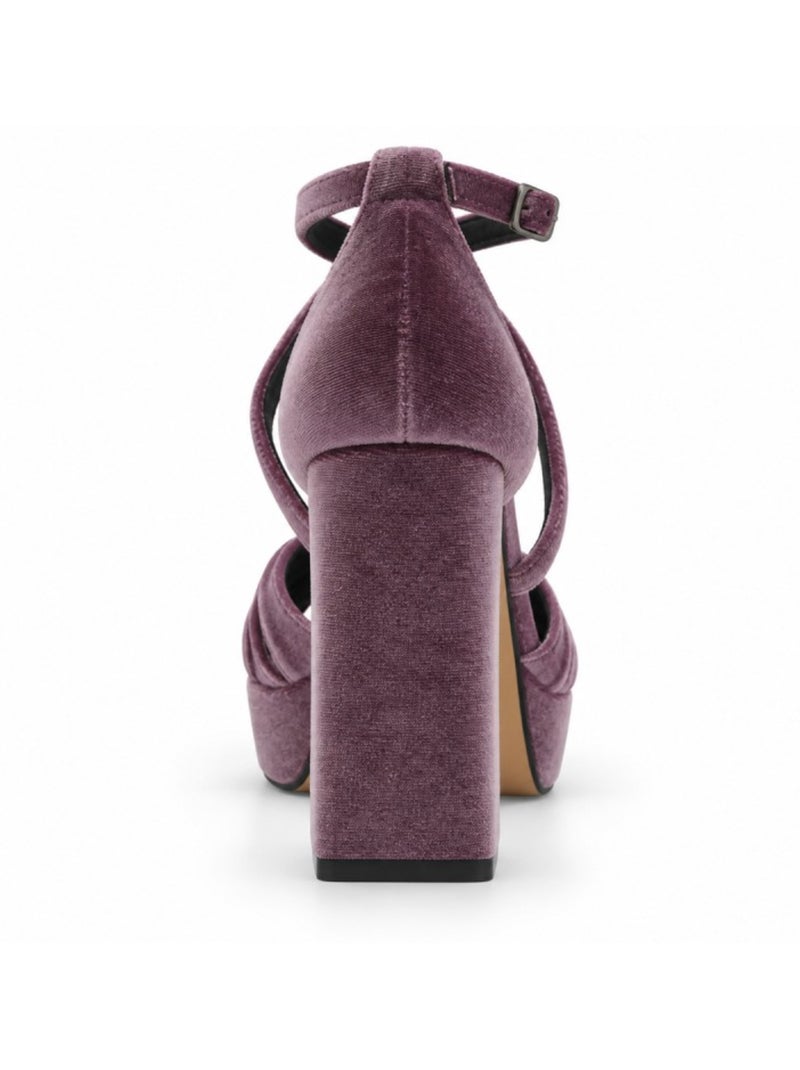 Sandália de salto material sintético montevita Roxo - Kiabi
