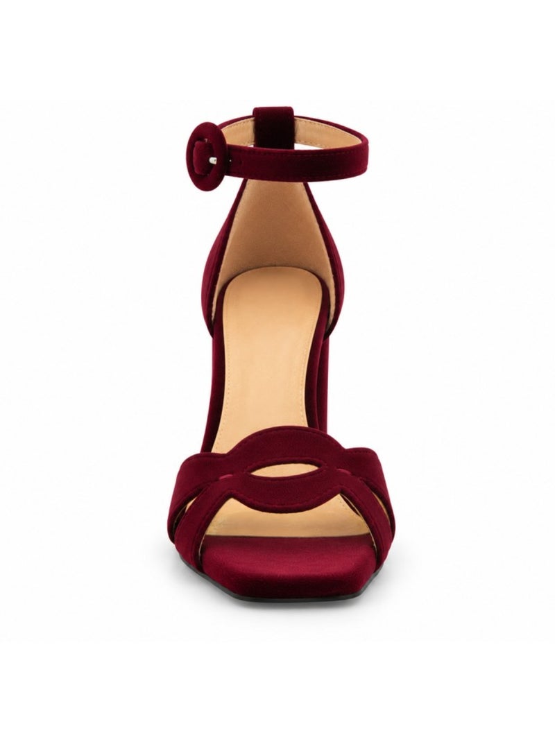 Sandália de salto material sintético montevita Vermelho - Kiabi