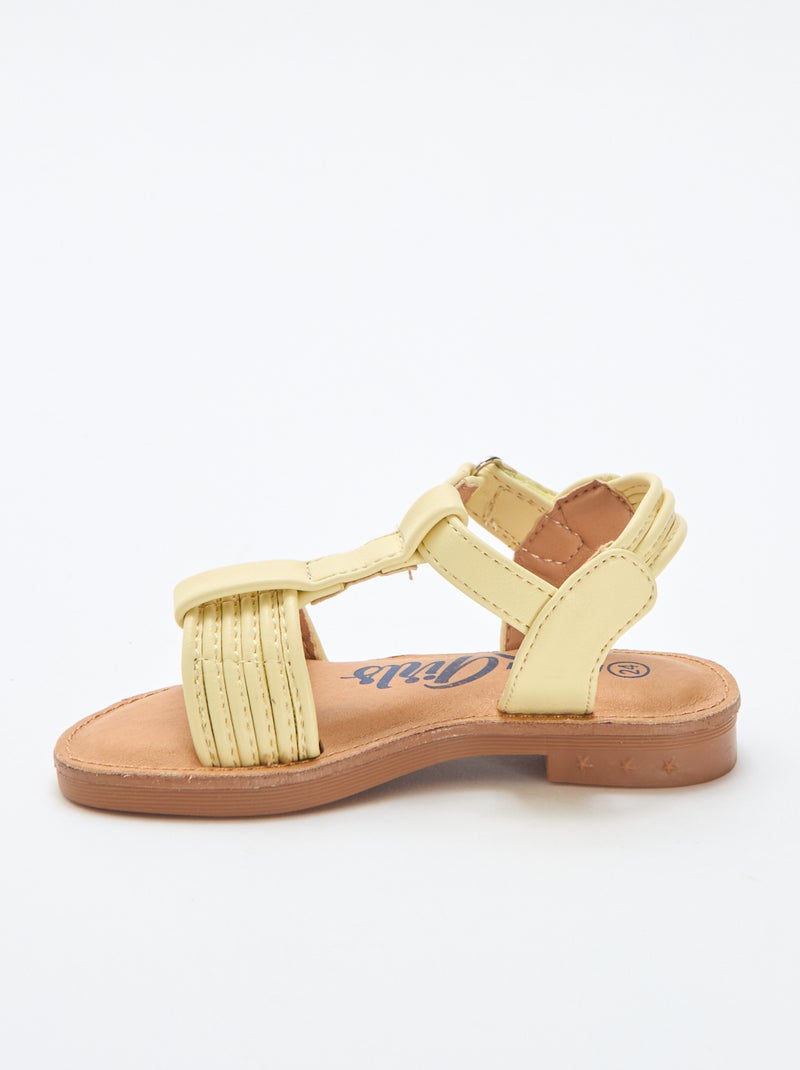 Sandália de tira larga Amarelo - Kiabi