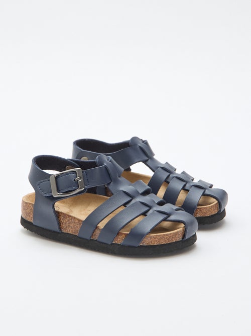Sandália estampada lisa com tiras - Kiabi