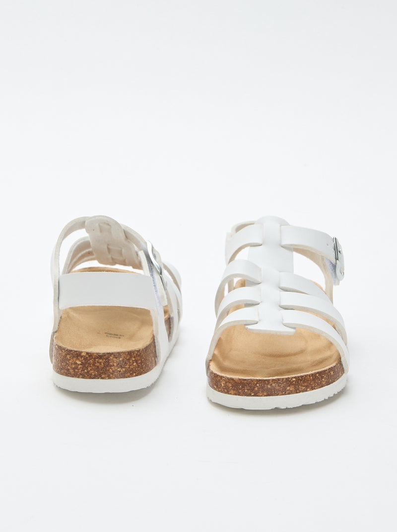 Sandália estampada lisa em camurça Branco - Kiabi