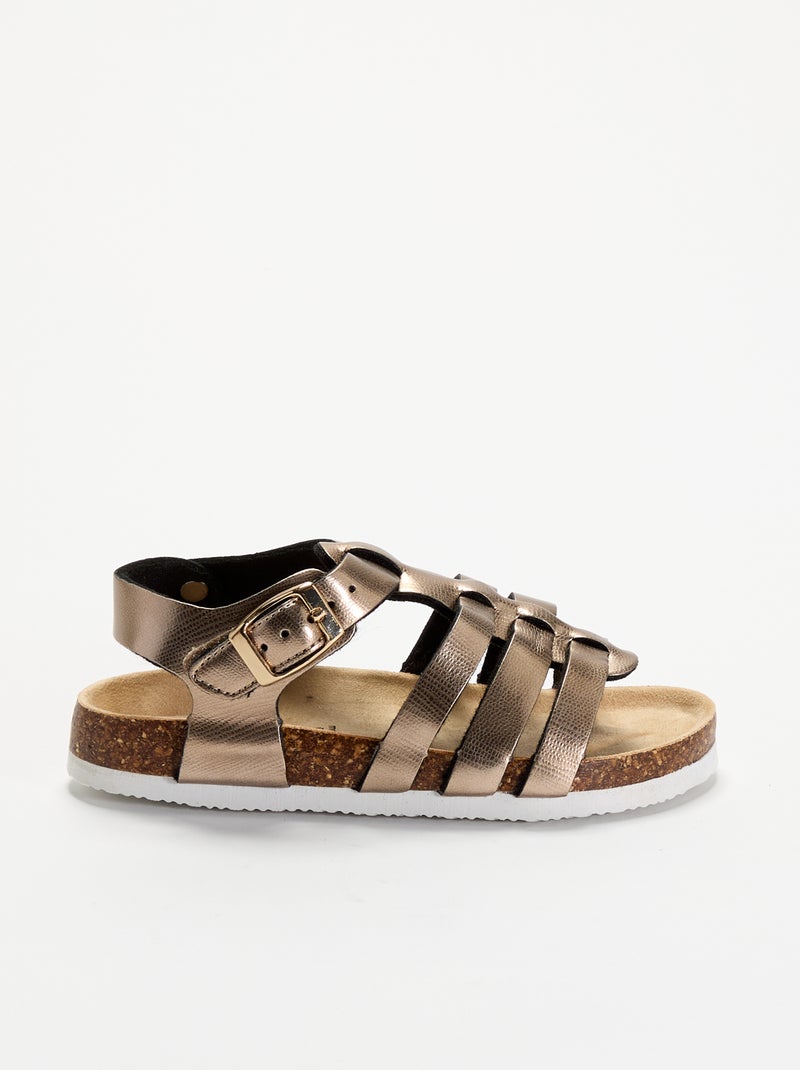 Sandália multi-tiras Amarelo - Kiabi