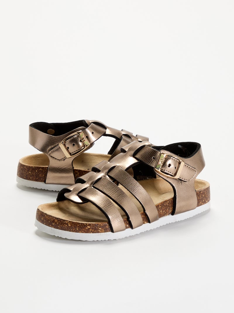 Sandália multi-tiras Amarelo - Kiabi