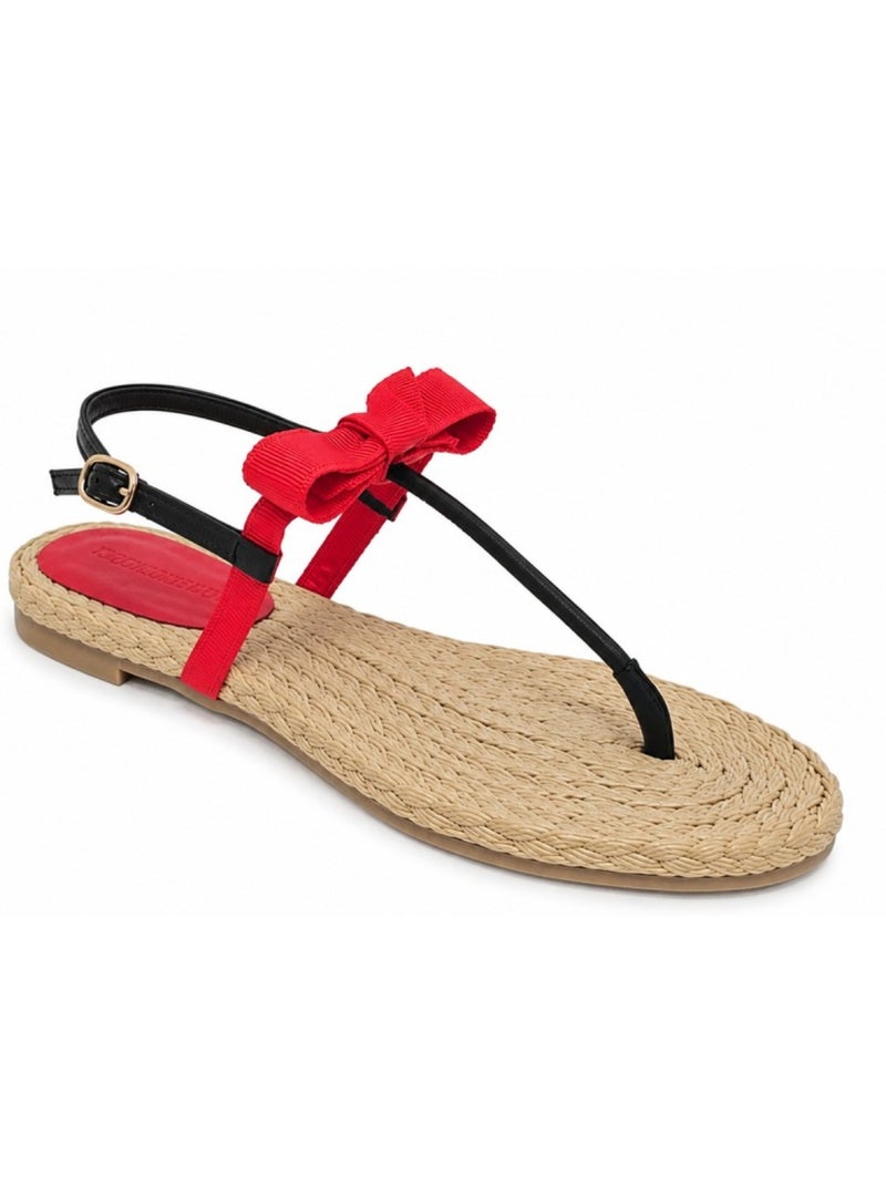 Sandália rasa material sintético montevita Vermelho - Kiabi