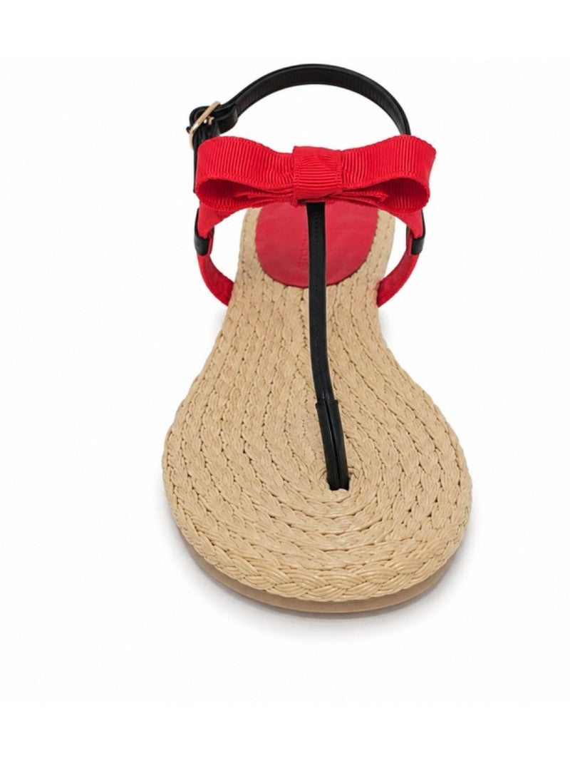 Sandália rasa material sintético montevita Vermelho - Kiabi