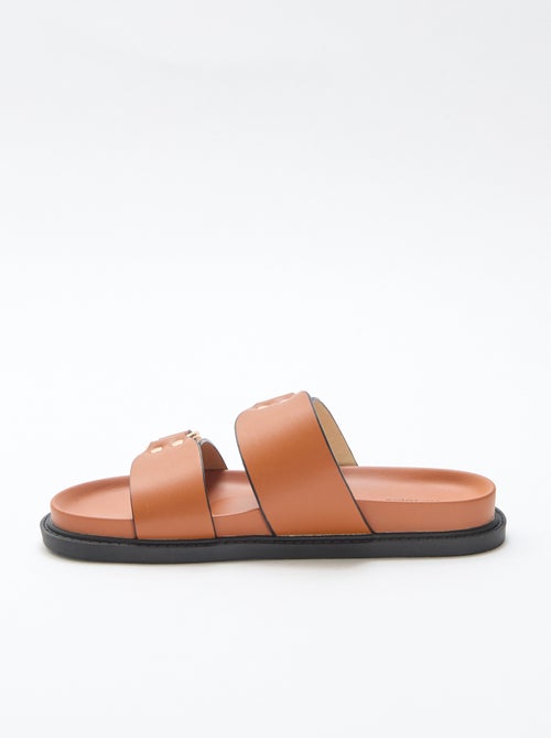 Sandália rasteira com tiras duplas - Kiabi