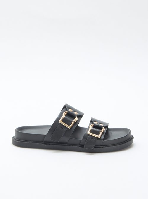 Sandália rasteira com tiras duplas - Kiabi