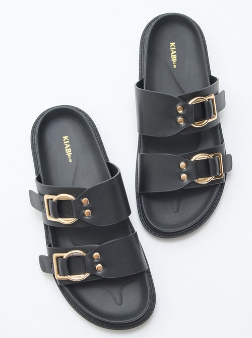 Sandália rasteira com tiras duplas - Kiabi